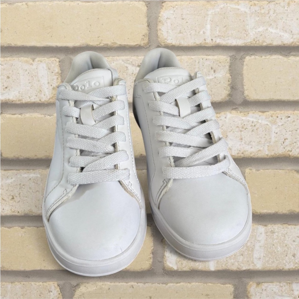 Ralph Lauren Kids White Leather Sneakers